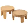 Set de 2 tables basses en teck JONKA (50x35 cm) (Naturel)