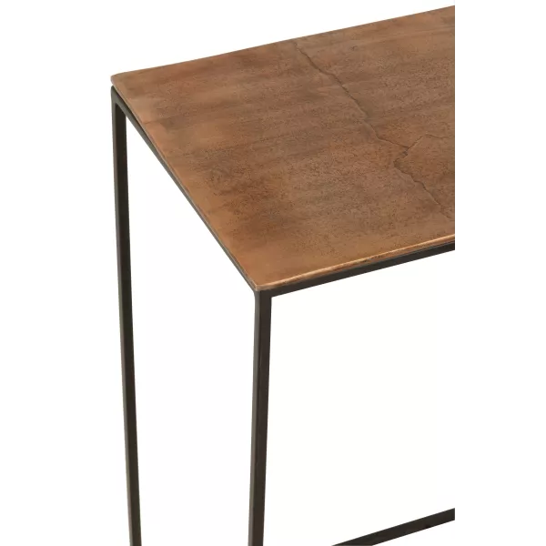 Set de 3 tables gigognes en métal NOURTIN (53x66 cm) (Marron, noir)