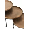 Set de 3 tables gigognes en métal NOURTIN (76x48 cm) (Marron, noir)