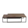 Set de 2 tables de salon en bois et métal MONTOR (120x80 cm) (Marron - Noir)