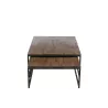 Set de 2 tables de salon en bois et métal MONTOR (120x80 cm) (Marron - Noir)