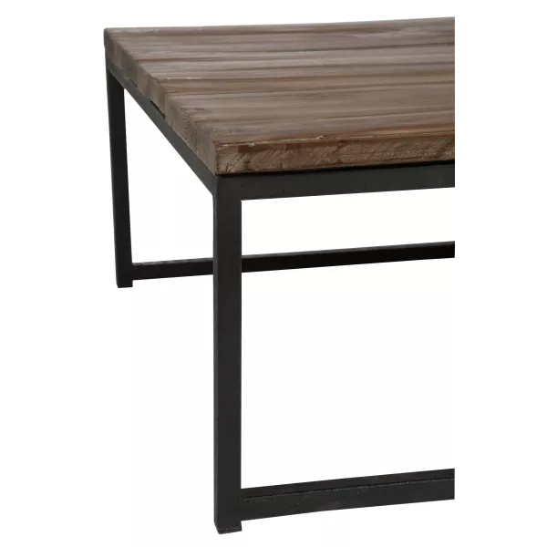 Set de 2 tables de salon en bois et métal MONTOR (120x80 cm) (Marron - Noir)