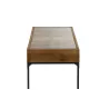 Table basse avec rangement de bouteilles en bois CABIN (120x60 cm) (Naturel, noir)