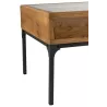 Table basse avec rangement de bouteilles en bois CABIN (120x60 cm) (Naturel, noir)