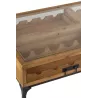 Table basse avec rangement de bouteilles en bois CABIN (120x60 cm) (Naturel, noir)