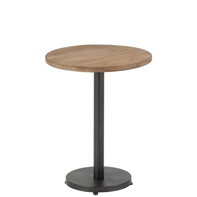 Table d'appoint, bout de canapé en bois et métal MARCHA (48x47,5 cm) (Marron, noir)