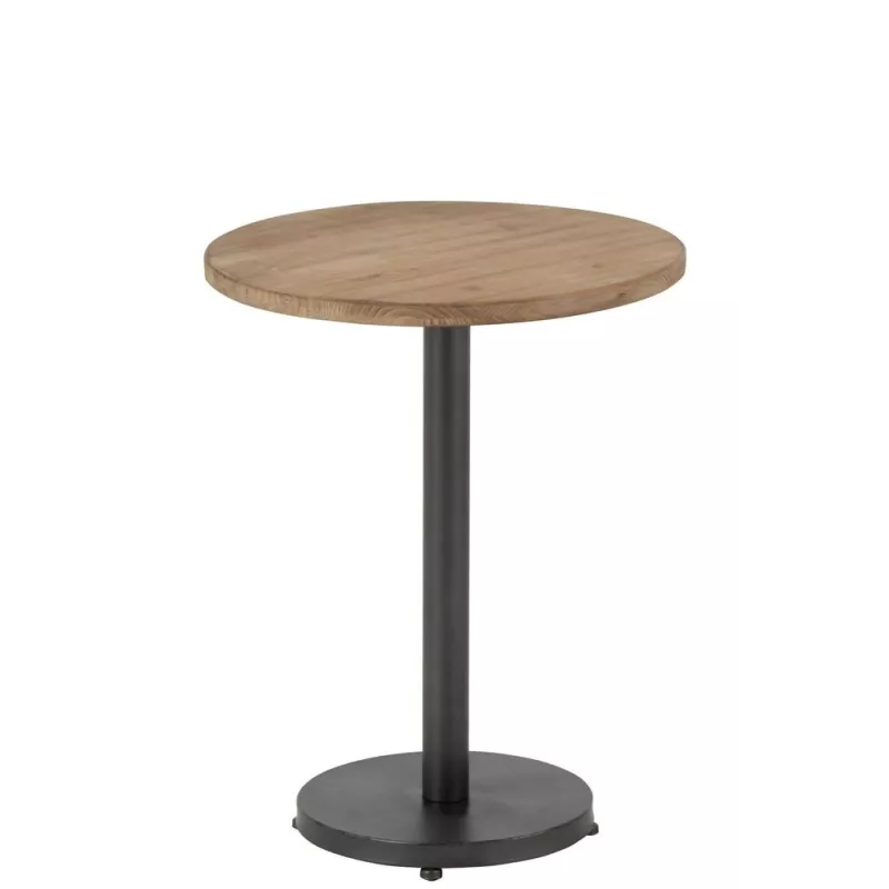 Table d'appoint, bout de canapé en bois et métal MARCHA (48x47,5 cm) (Marron, noir)