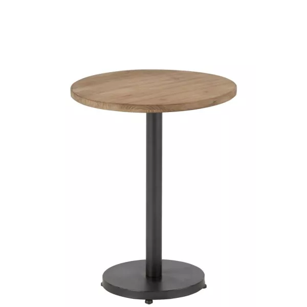 Table d'appoint, bout de canapé en bois et métal MARCHA (48x47,5 cm) (Marron, noir)