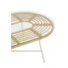 Table basse ovale Intérieur Extérieur en verre et métal PINGO (90x50 cm) (Naturel, blanc)