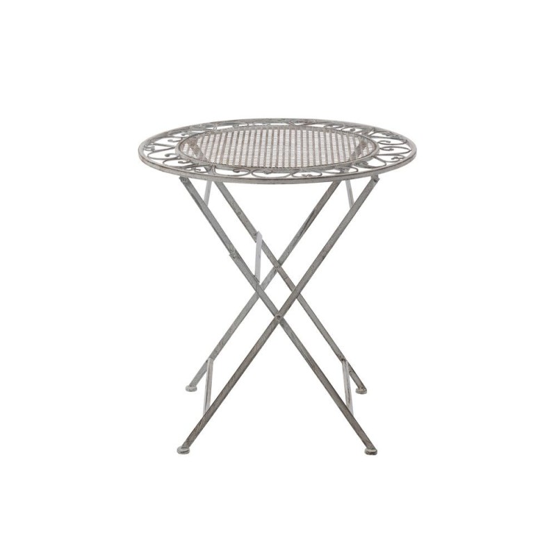 Table pliable en métal Intérieur Extérieur BIZIN (70x70 cm) (Gris, Greige)