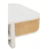 Table de salon en bois exotique et rotin MIBOU (84,5x84,5 cm) (Blanc, Naturel)