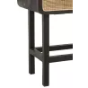 Table d'appoint en bois exotique et rotin MIAFIN (45x37 cm) (Noir, naturel)