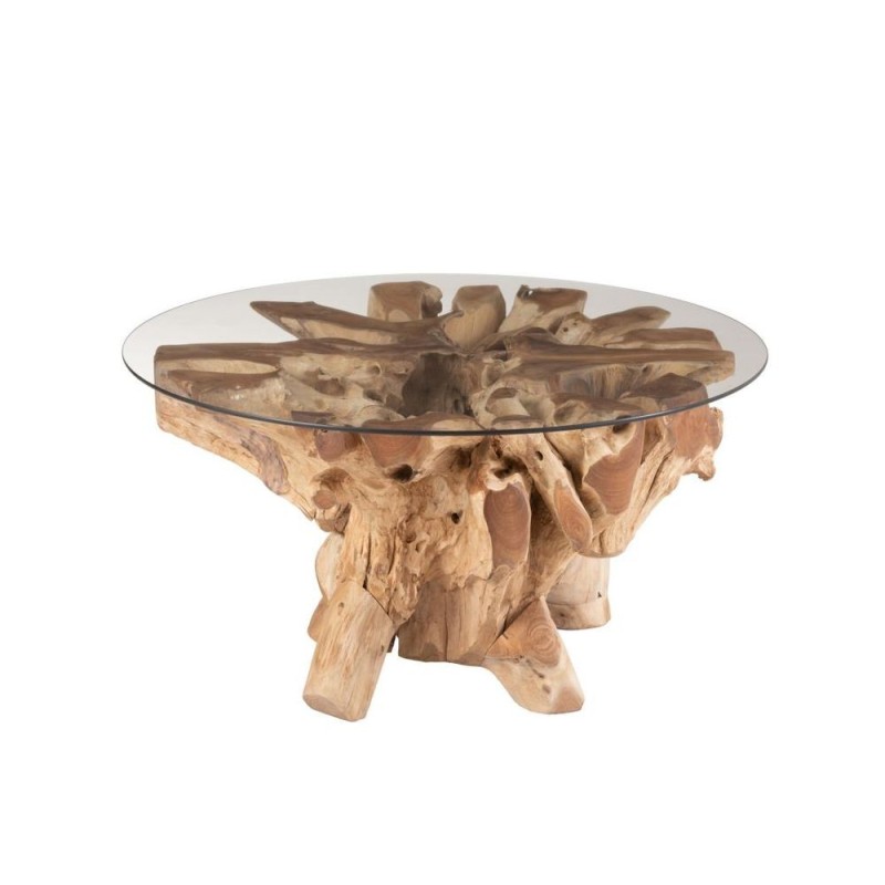 Table de salon en bois de teck ZOUMBA (83x90 cm) (Naturel)