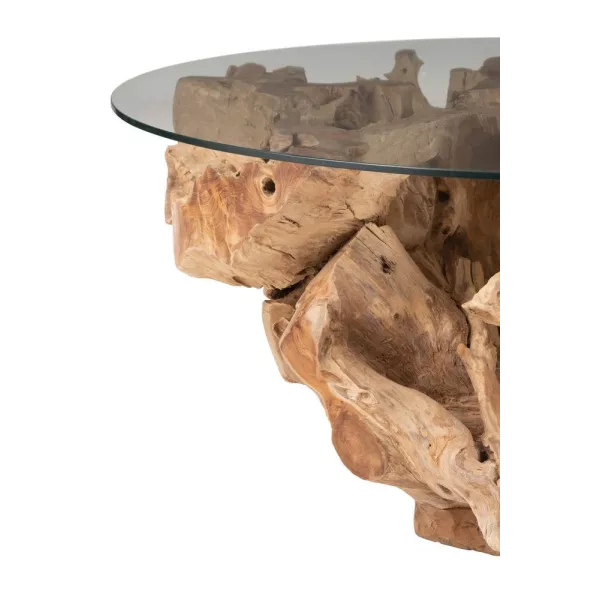 Table de salon en bois de teck ZOUMBA (100x100 cm) (Naturel)