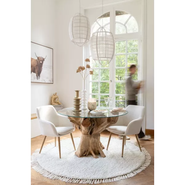 Table à manger en bois de teck ZOUMBA (140x140 cm) (Naturel)