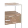 Table d'appoint en bois et métal PAGON (50x30 cm) (Blanc, Naturel)