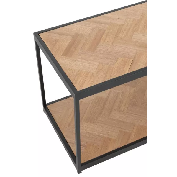 Table de salon en bois et métal PAGON (150x40 cm) (Noir, naturel)