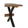 Table à manger en bois vielli MANTO (180x89 cm) (Marron, noir)