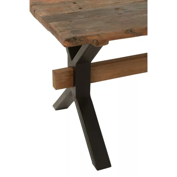 Table à manger en bois vielli MANTO (180x89 cm) (Marron, noir)