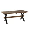 Table à manger en bois vielli MANTO (180x89 cm) (Marron, noir)