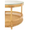 Table basse en rotin et verre FLORY (70x70 cm) (Naturel)