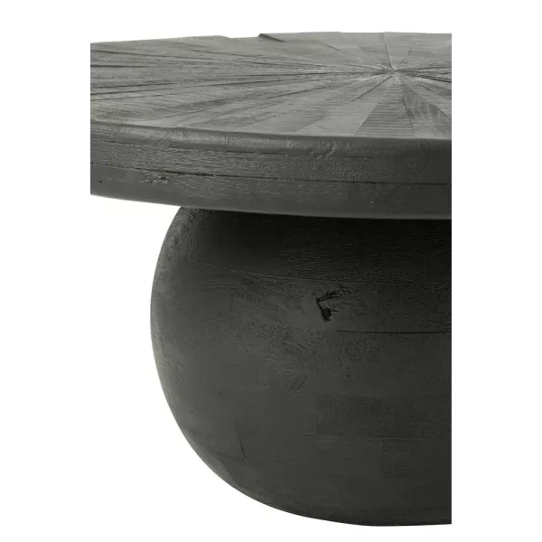 Table basse ronde en bois ROZA (80x80 cm) (Noir)