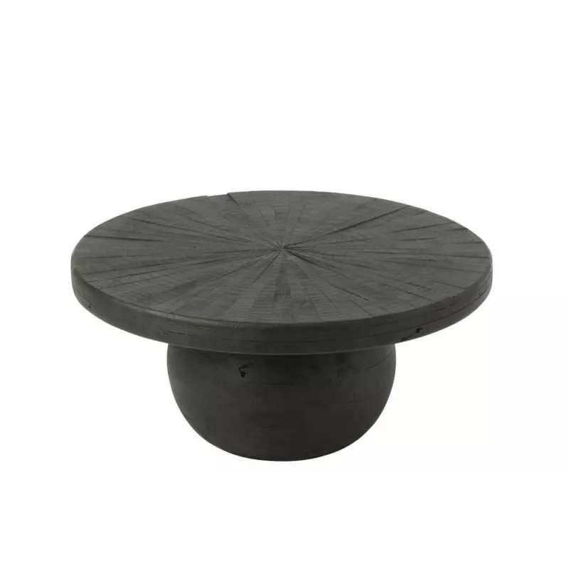 Table basse ronde en bois ROZA (80x80 cm) (Noir)