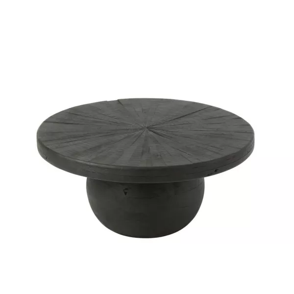 Table basse ronde en bois ROZA (80x80 cm) (Noir)