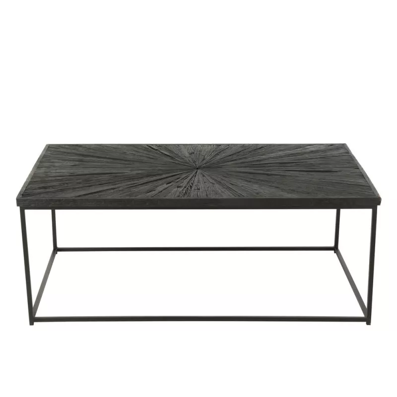 Table basse rectangulaire en bois et métal ROZA (120,5x70 cm) (Noir)