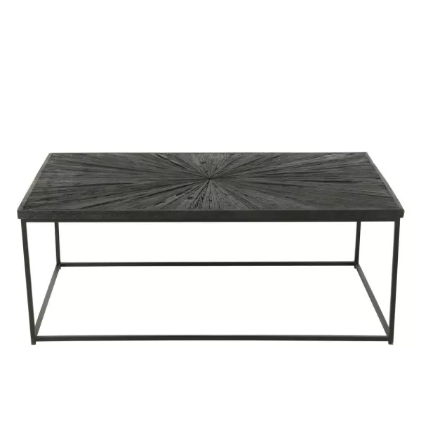 Table basse rectangulaire en bois et métal ROZA (120,5x70 cm) (Noir)