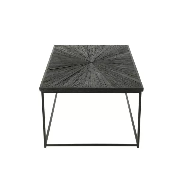 Table basse rectangulaire en bois et métal ROZA (120,5x70 cm) (Noir)