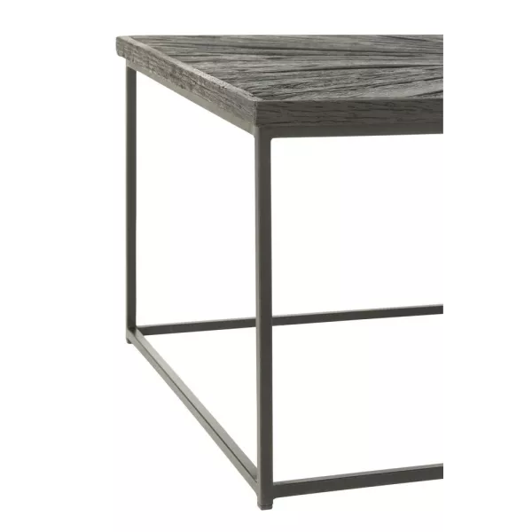 Table basse rectangulaire en bois et métal ROZA (120,5x70 cm) (Noir)