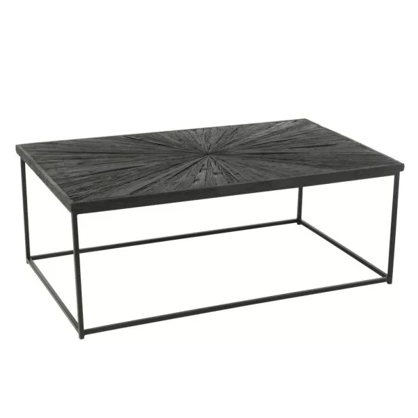 Table basse rectangulaire en bois et métal ROZA (120,5x70 cm) (Noir)