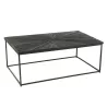 Table basse rectangulaire en bois et métal ROZA (120,5x70 cm) (Noir)