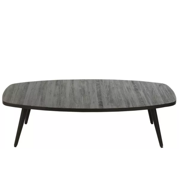 Table basse en teck recyclé PAGO (120x70 cm) (Noir)