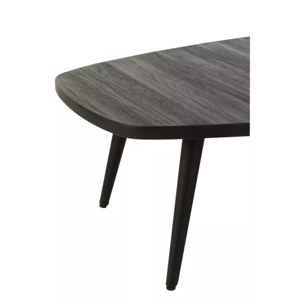 Table basse en teck recyclé PAGO (120x70 cm) (Noir)