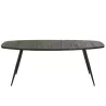 Table à manger ovale en teck recyclé PAGO (200x90 cm) (Noir)