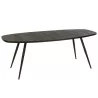 Table à manger ovale en teck recyclé PAGO (200x90 cm) (Noir)