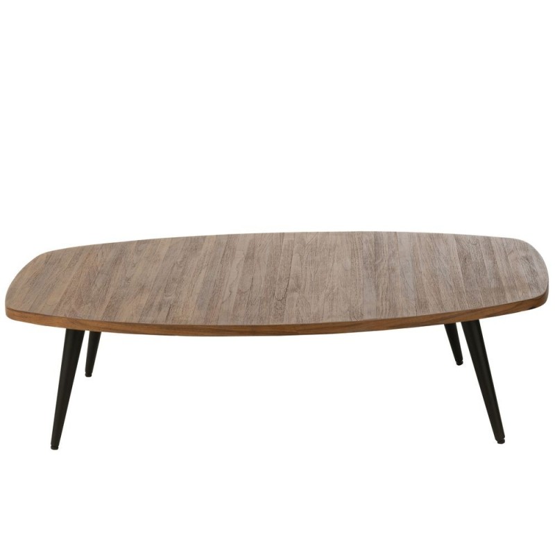 Table basse en teck recyclé PAGO (120x70 cm) (Naturel, noir)