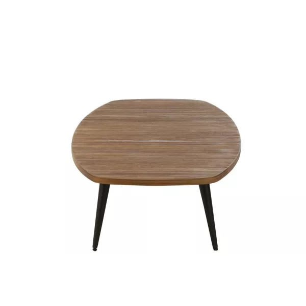 Table basse en teck recyclé PAGO (120x70 cm) (Naturel, noir)