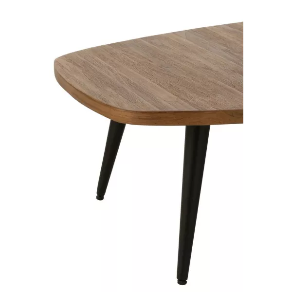 Table basse en teck recyclé PAGO (120x70 cm) (Naturel, noir)