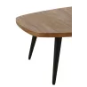 Table basse en teck recyclé PAGO (120x70 cm) (Naturel, noir)