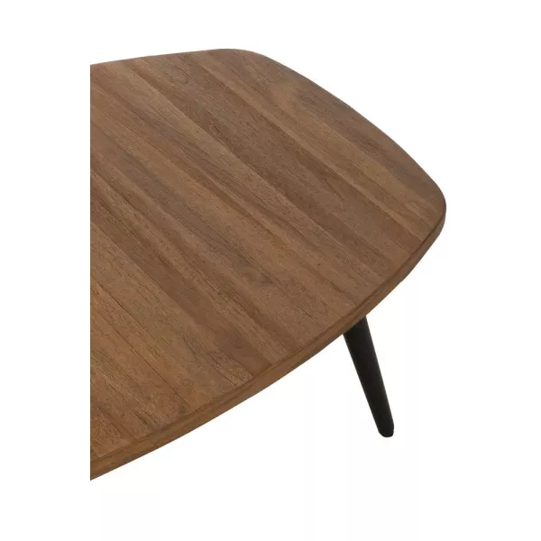 Table basse en teck recyclé PAGO (120x70 cm) (Naturel, noir)