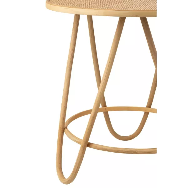 Table d'appoint en bois et rotin MIZO (60x60 cm) (Naturel)