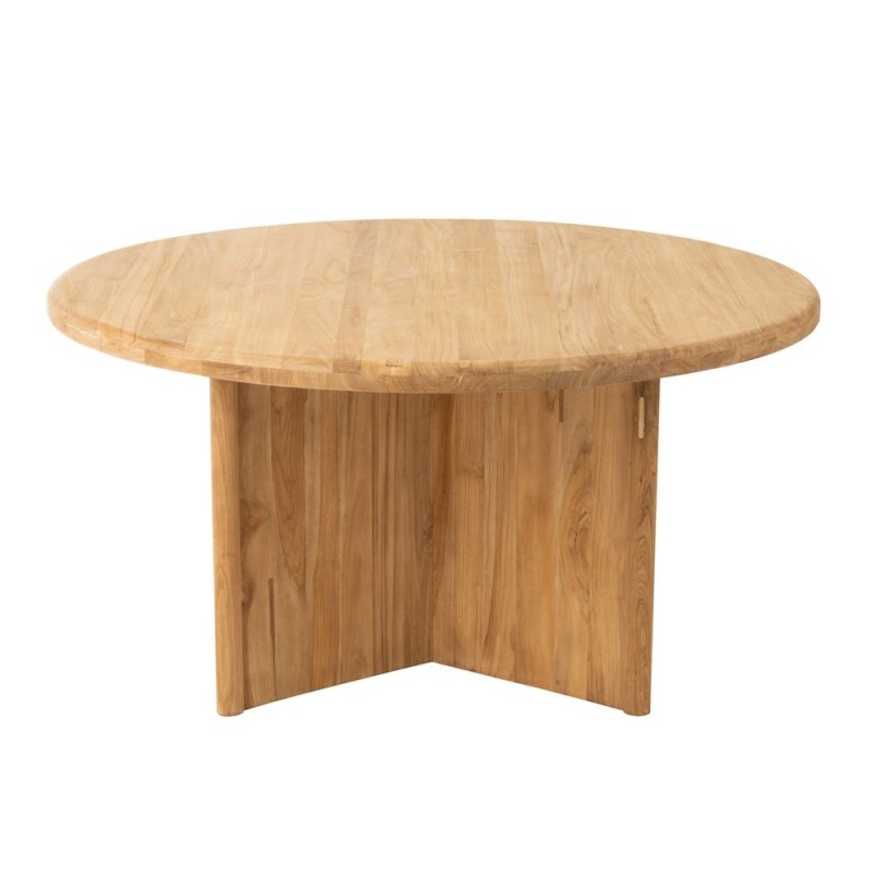 Table à manger ronde en teck JONKA (150x150 cm) (Naturel)