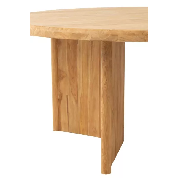 Table à manger ronde en teck JONKA (150x150 cm) (Naturel)