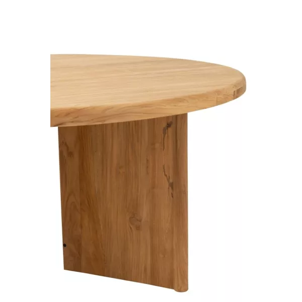 Table à manger ronde en teck JONKA (150x150 cm) (Naturel)