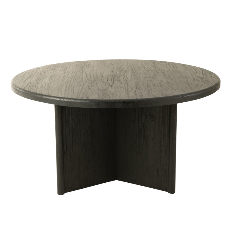 Table à manger ronde en teck JONKA (150x150 cm) (Noir)