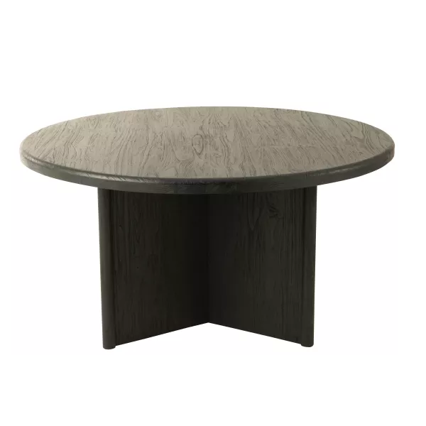 Table à manger ronde en teck JONKA (150x150 cm) (Noir)