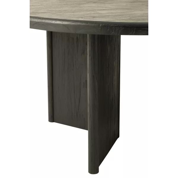 Table à manger ronde en teck JONKA (150x150 cm) (Noir)